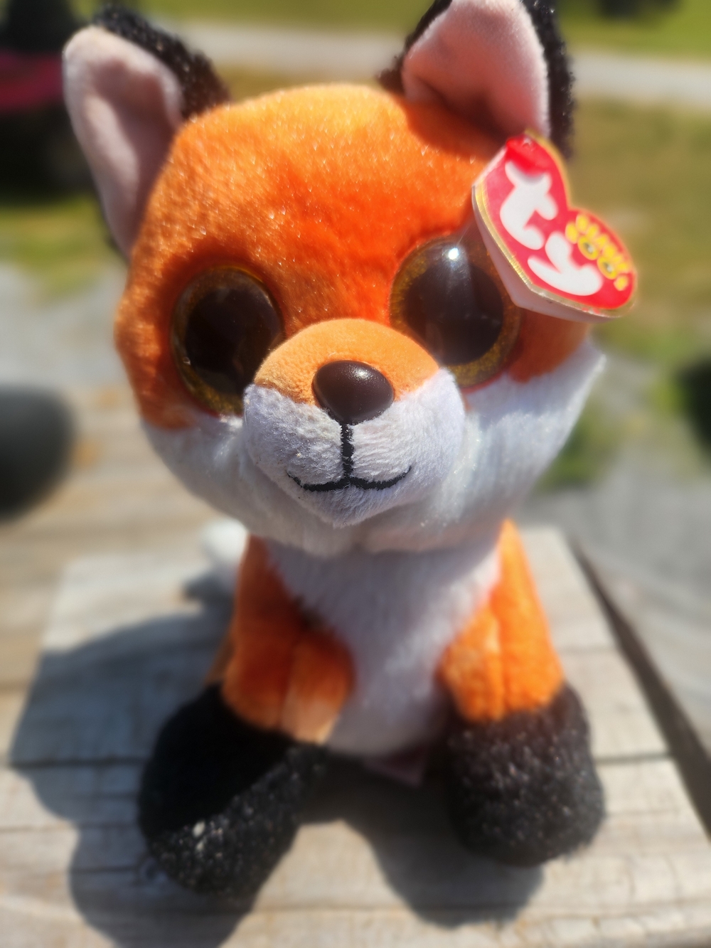 Ty Beanie Boos Meadow Orange and White Fox Beanie Baby Plush